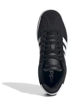 ADIDAS Sneakers nere in suede platform con strisce bianche VL Court Bold J