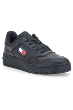 Uomo TOMMY HILFIGER Sneakers nere retro basket in pelle Tommy jeans