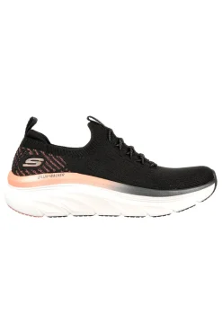 SKECHERS Sneakers nere slip-on con mesh glitter e soletta memory foam D'LUX Walker Let It Glow Hot