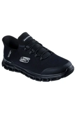 Uomo SKECHERS Sneakers nere slip-on traspiranti con Memory Foam GLIDE-STEP ZEFYR