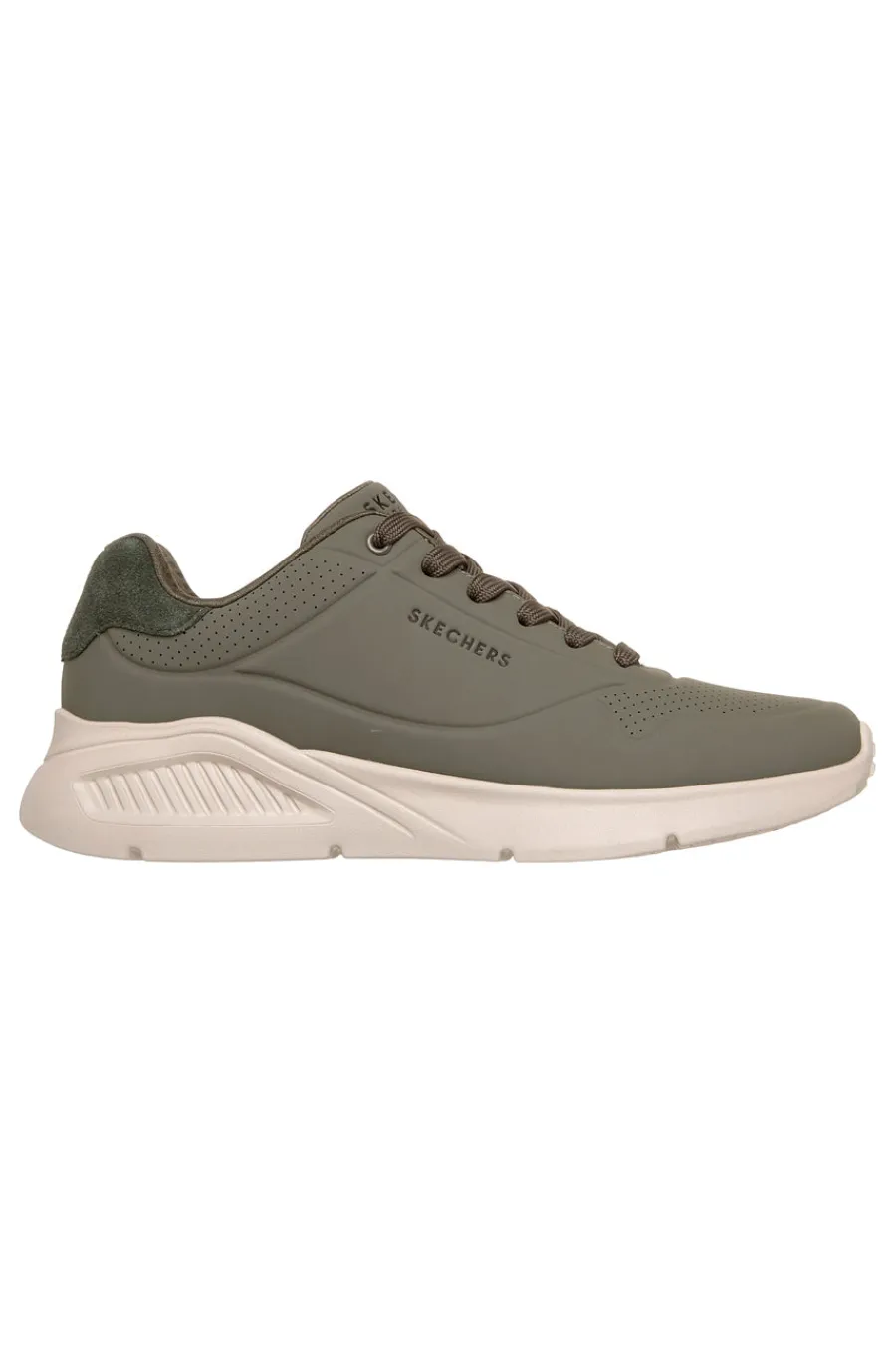 Uomo SKECHERS Sneakers olive con Memory Foam Uno Lite Suited Lite