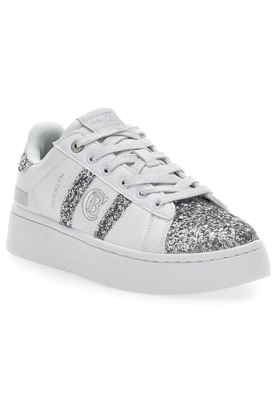 Donna COTTON BELT Sneakers Platform Yard Glitter Bianche