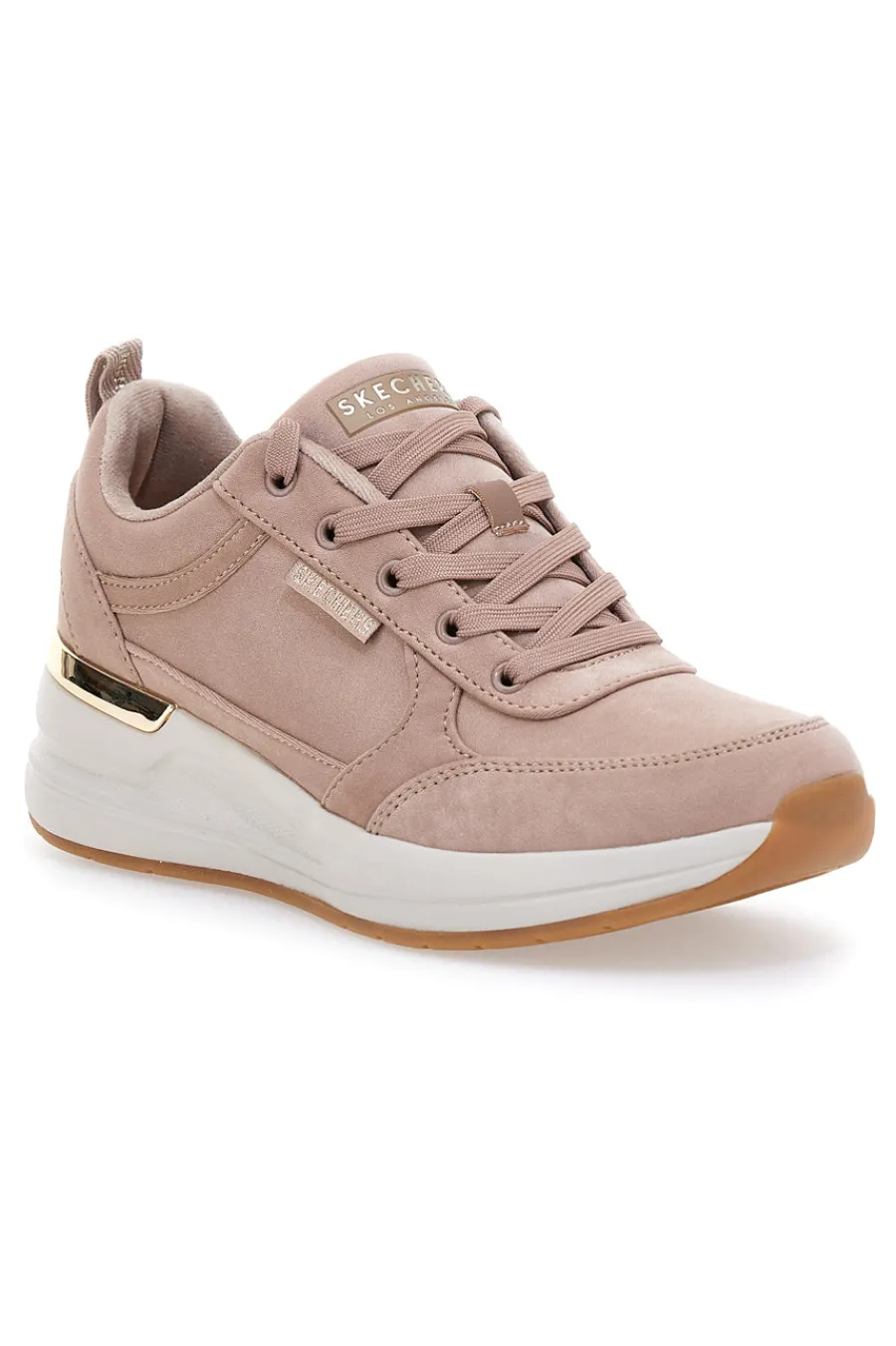 SKECHERS Sneakers rosa nude con zeppa e dettagli metallici Billion 2 Prissy N Plush Clearance