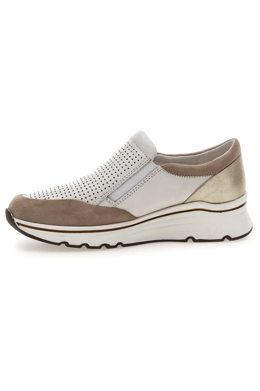 PRIMA RIGA Sneakers slip on Beige Bianco in pelle 24564GLAM Hot