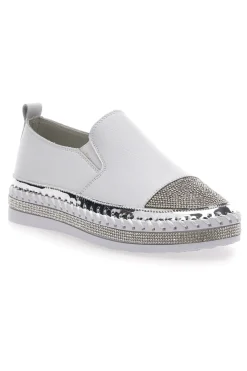 Donna CAFÈ COST Sneakers Slip-On Bianche con Strass Cafè Cost 23015