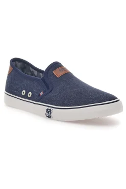 Uomo ROUTE 66 Sneakers Slip-On Blu Ruote 66 01805