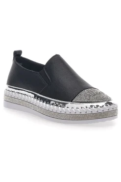 Donna CAFÈ COST Sneakers Slip-On con Strass Nere Cafè Cost 23015