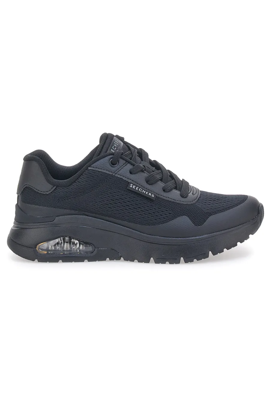 SKECHERS Sneakers Vegan Nere con Platform Uno Flex - Spring On Air NERO New