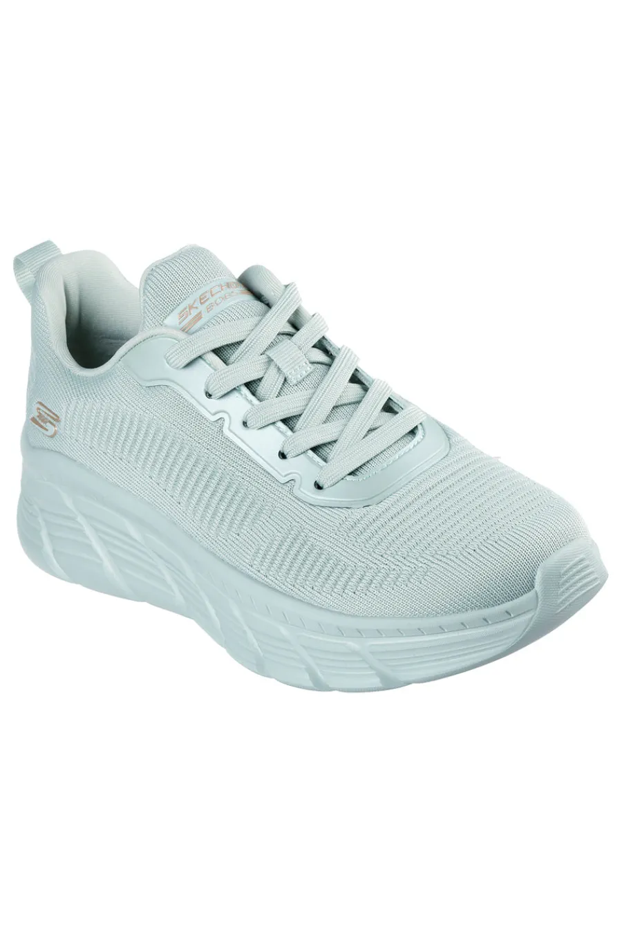 SKECHERS Sneakers verde salvia in knit con Memory Foam Bobs B Flex Hi Flying Hi Best