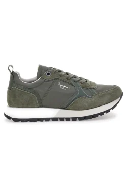 Uomo PEPE JEANS Sneakers verdi con inserti scamosciati PMS0001