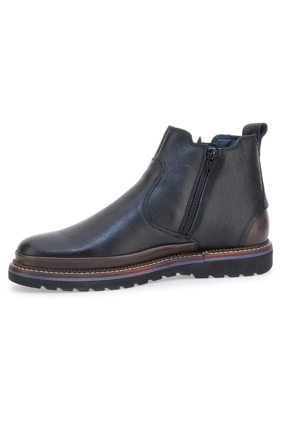 Uomo PITTARELLO ECO Stivaletti Beatles Chelsea boots marroni e neri in vera pelle con fondo carrarmato 252480052