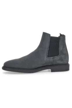 Uomo MAX DILLAN Stivaletti Beatles Grigi in Vera Pelle Laterali 6991