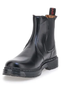 Donna GAS Stivaletti Chelsea Neri In Vera Pelle 421510