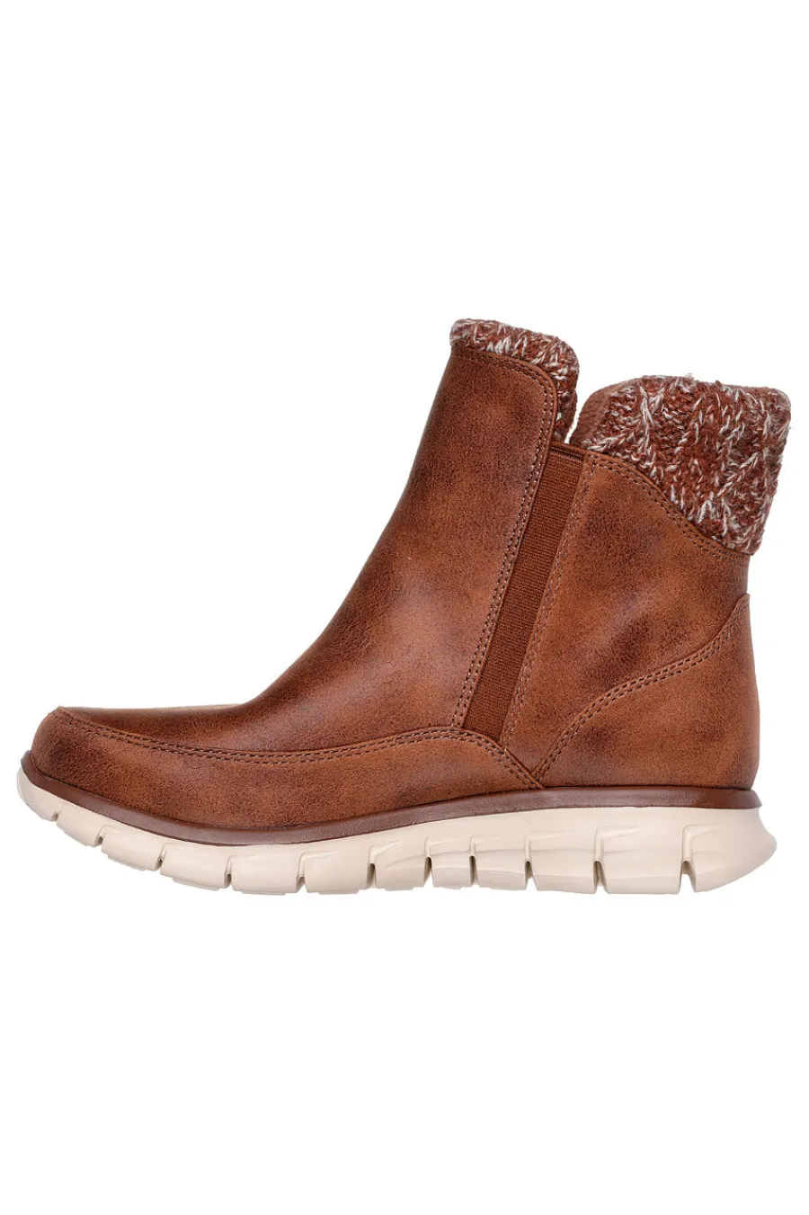 Donna SKECHERS Stivaletti marroni in vegan leather con Warm Tech Memory Foam Synergy Lovely Collab