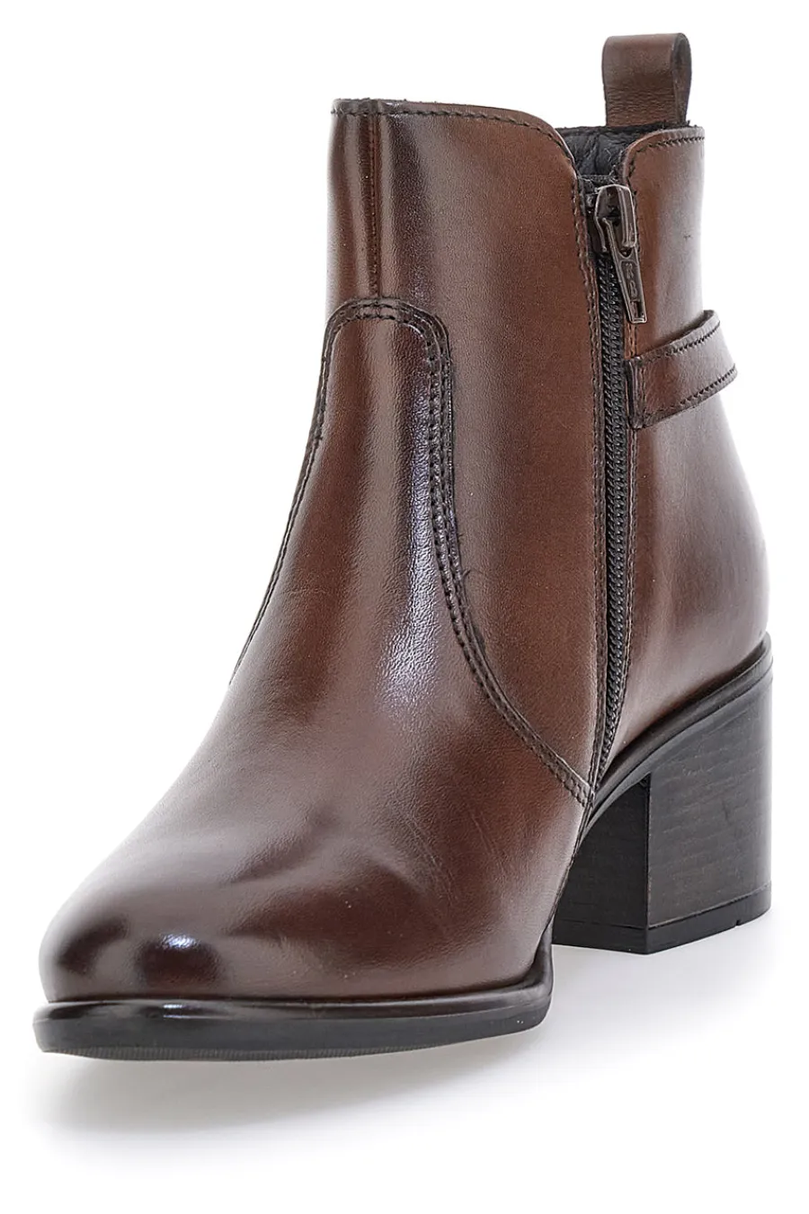 PITTARELLO CLASS Stivaletti marroni in vera pelle con doppia fibbia 1976 MARRONE Outlet