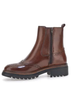 PITTARELLO CLASS Stivaletti marroni in vera pelle con lavorazione brogue 682 Hot