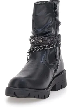 GRAZIE Stivaletti neri con catene e charm 1740
