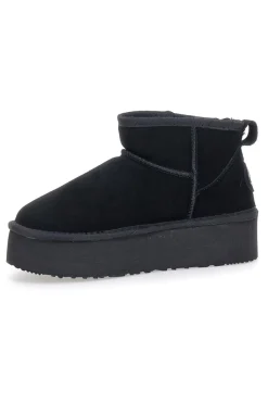 MON DIEU Stivaletti Neri con Pelo e Tomaia in Pelle WD5002SA NERO Hot