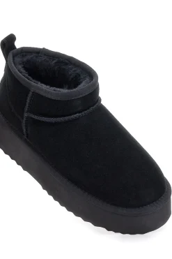 PITTARELLO WOW Stivaletti neri con pelo interno stile pantofola 3547