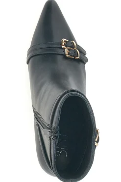 MON DIEU Stivaletti neri con tacco basso e cinturini decorativi B8830Q2 SCHWARZ, GOLD Sale