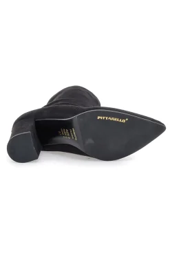 PITTARELLO CLASS Stivaletti Neri Con Tacco 8 Cm Effetto Suede 6 Discount