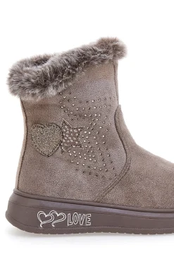 GRAZIE Stivaletti taupe con pelliccia sintetica e glitter Grazia 1625