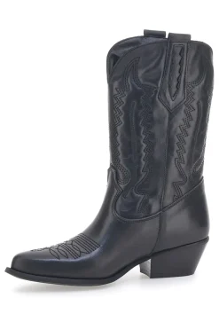 PITTARELLO LOVE Stivaletti Texani Neri Con Tomaia Ricamata Made in Italy TEX90 Best