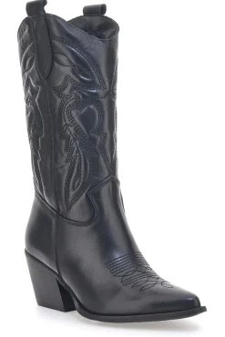 PITTARELLO LOVE Stivaletti Texani Neri Con Tomaia Ricamata Made in Italy TEX901RN NERO Clearance