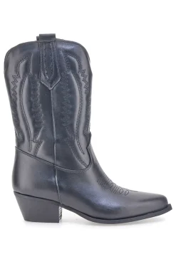 PITTARELLO LOVE Stivaletti texani neri in vera pelle ricamati TEX90 NERO Discount
