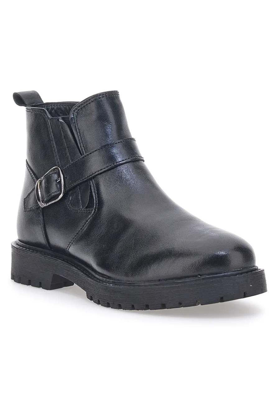Donna PRIMA RIGA Stivaletti Vera Pelle Neri 500