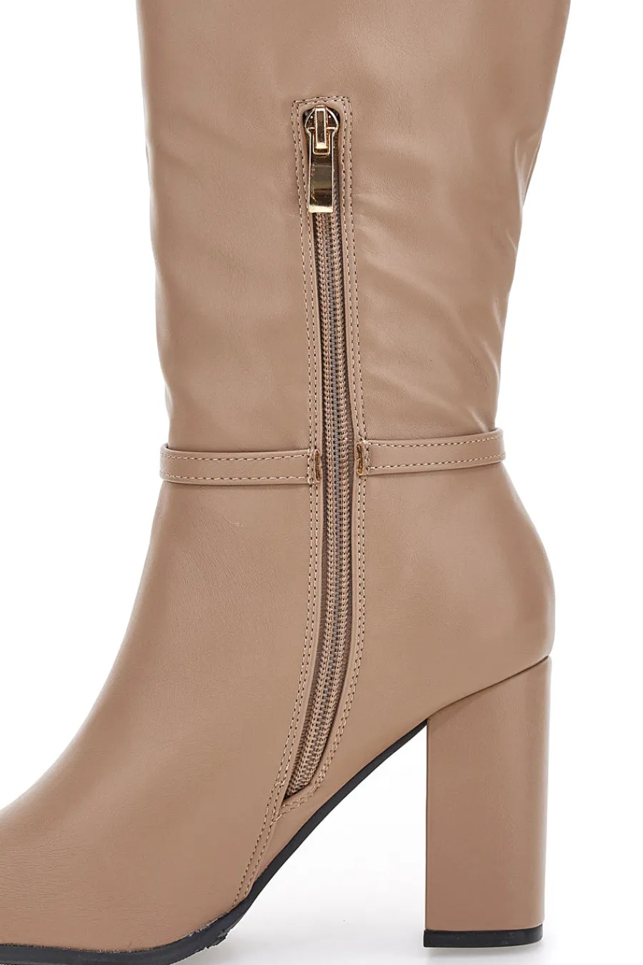 LE HAVRE PARIS Stivali beige con tacco alto e cinturino 6002 TAN Sale