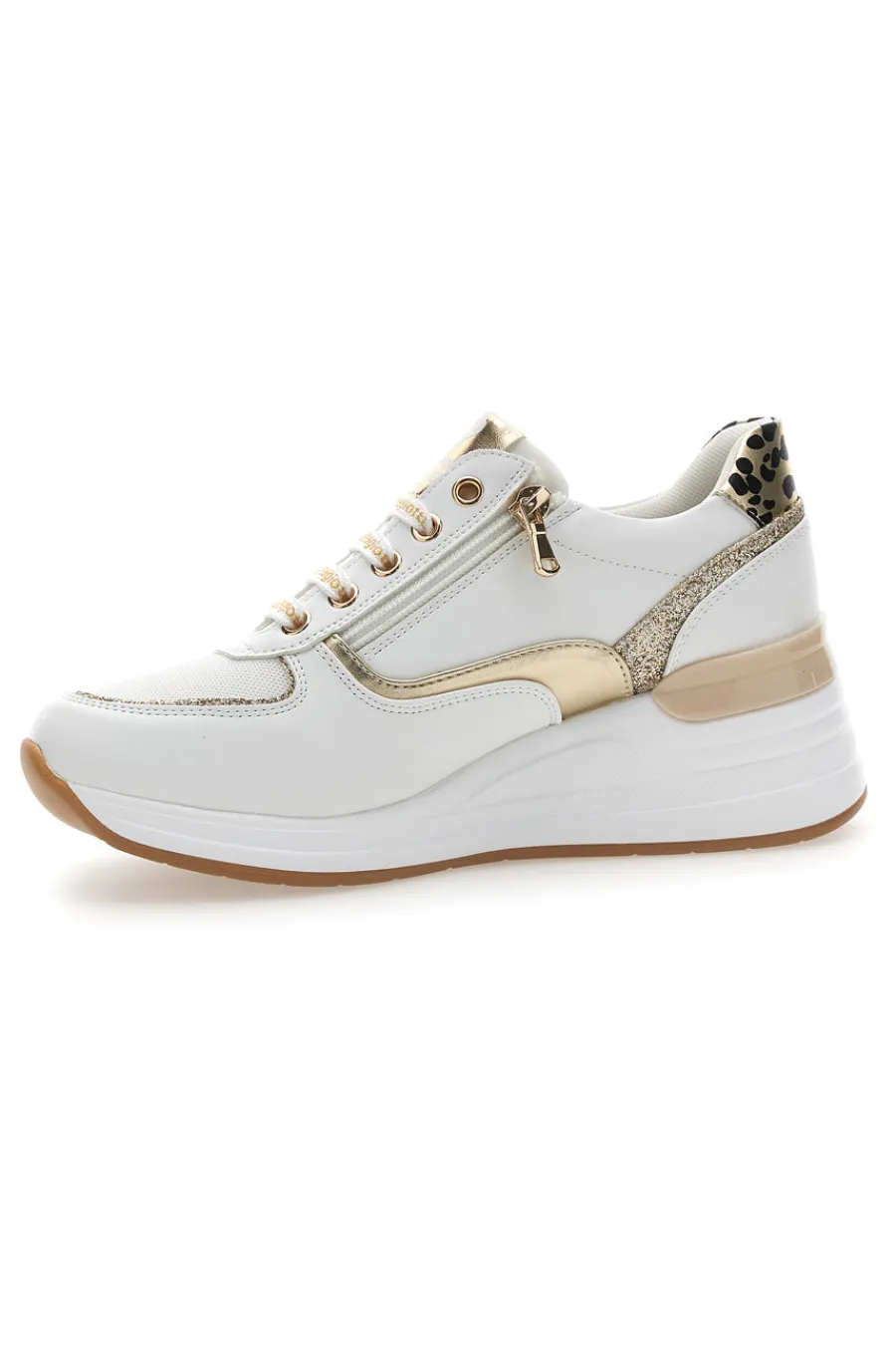 LAURA BIAGIOTTI Stringate Bianche con Dettagli Oro e Leopardati 8481 Sale