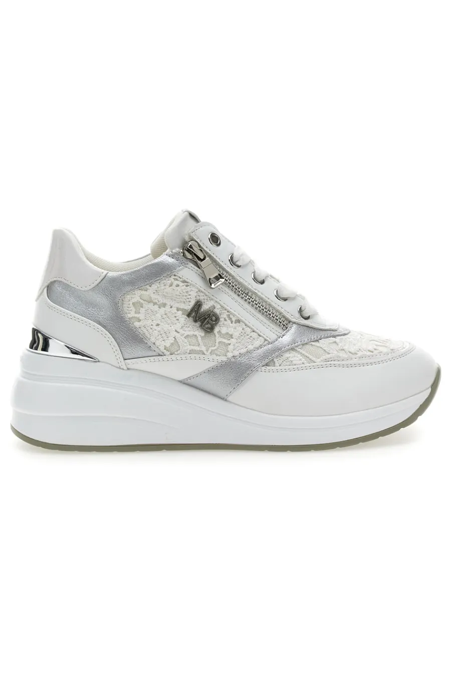 MARIELLA BURANI Stringate Bianche con Platform e Decorazioni Ricamate 51051 BIANCO Sale