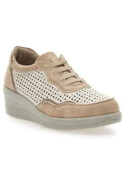 PRIMA RIGA Stringate Marroni con Platform e Lacci Elastici MDSS25T13 BEIGE Online