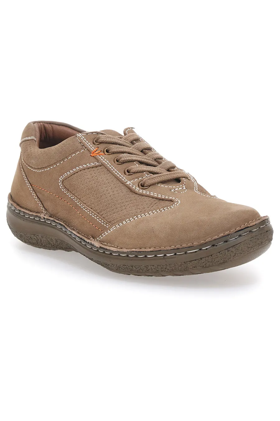 Uomo JOHES LAND Stringate Taupe In Pelle Nabuk Cucite a Mano 2725