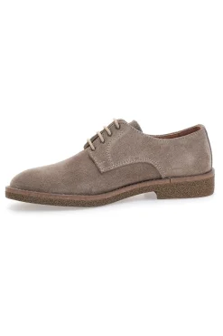 Uomo PTR Stringate Tortora con Suola in Gomma Made in Italy 3016