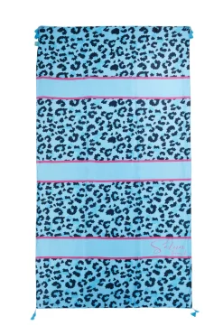SELUN BEACH Telo mare azzurro animalier 261006