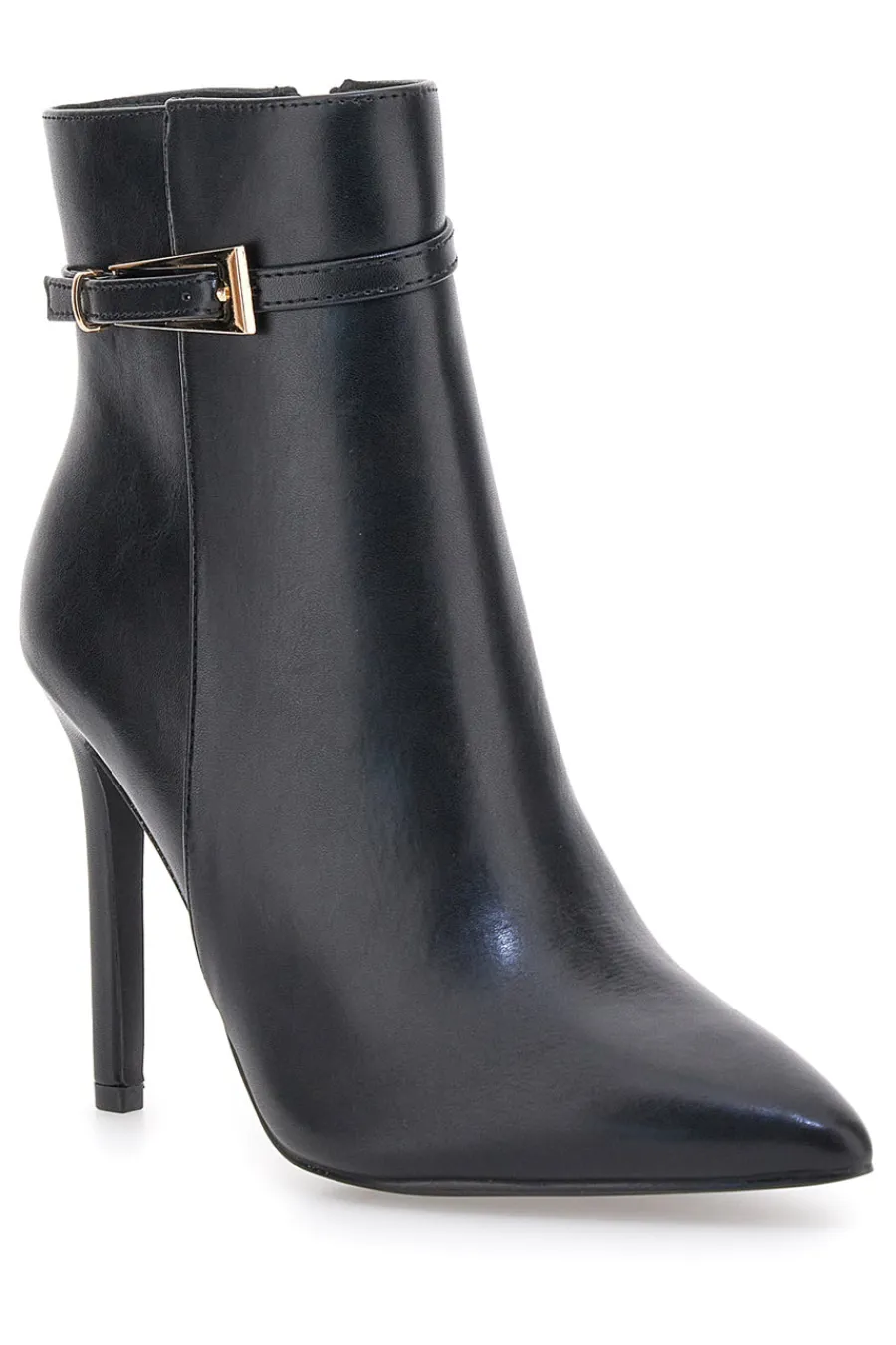 THE FIRST P626 e Stiefeletten mit hohem Absatz und goldenem Riemen SCHWARZ Outlet