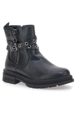 PITT KIDS Tronchetti neri con cinturino borchiato SKBS9