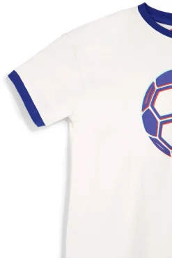 PITT KIDS T-shirt bianca con stampa pallone PT-B-T-9052