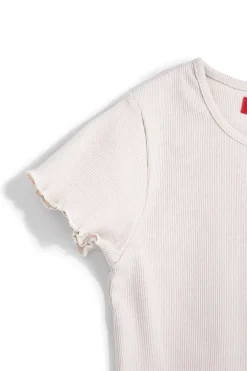 PITT KIDS T-shirt bianca in tessuto a costine PT-G-T-9057