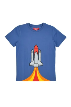 PITT KIDS T-Shirt Blu con Stampa PT-B-T-05027