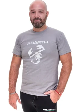 Uomo ABARTH T-hirt grigia in cotone con ogo AH025TE