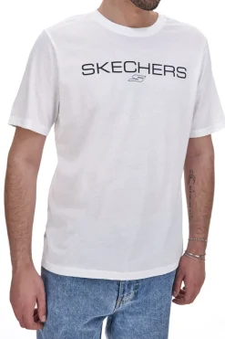 Uomo SKECHERS T-hirt ezza anica Bianca Perforance Tee