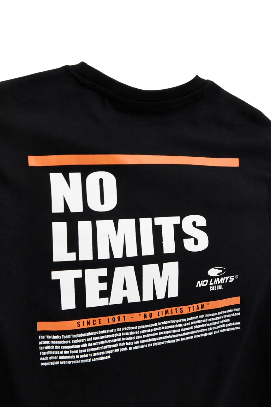 Uomo NO LIMITS T-shirt nera in cotone con stapa su retro ATS042S24