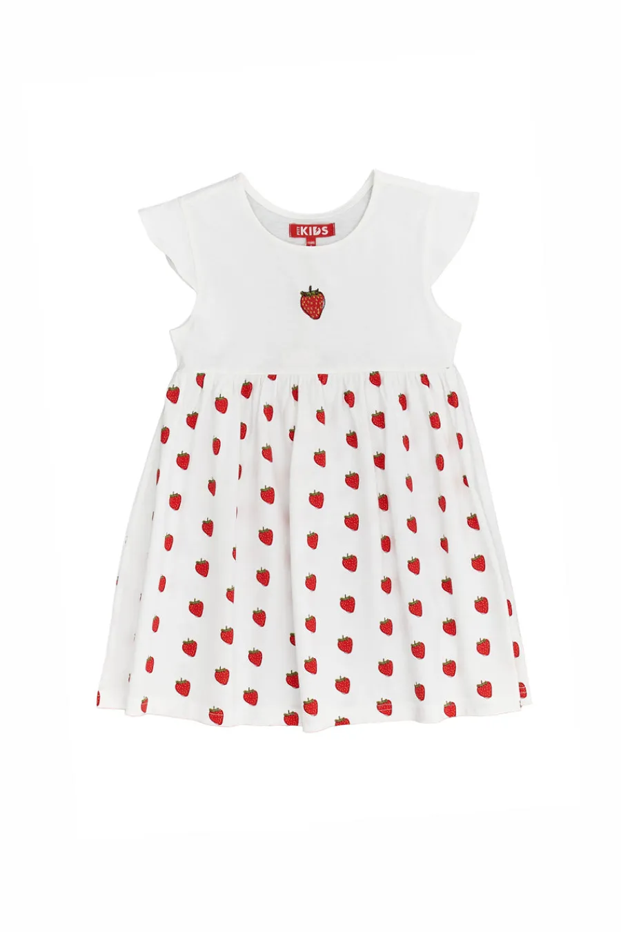 PITT KIDS Vestito con Fragole Bianco 0500