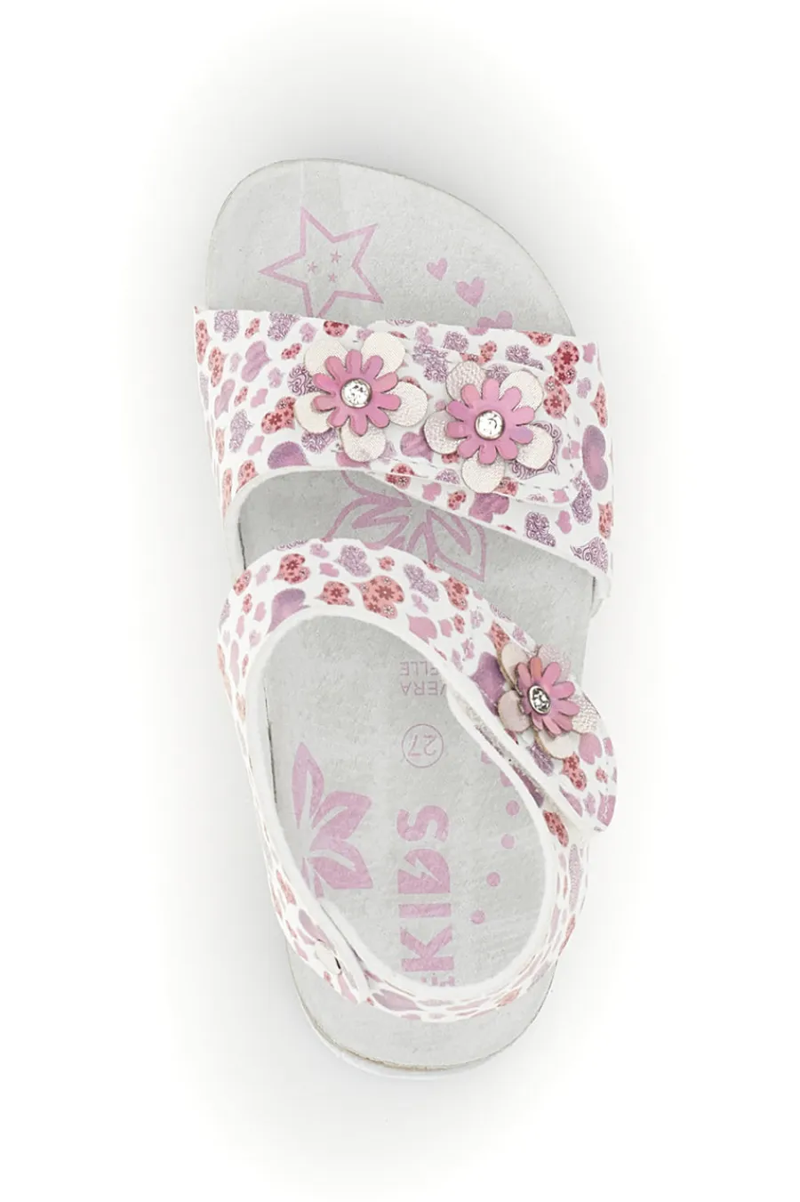 PITT KIDS Weiße Sandalen mit Herzchen Print 14609