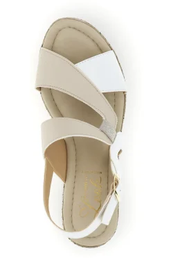 PITTARELLO LOOK Weiße Sandalen mit Plateau-Keil und Riemen im Pittarello-Look MK3313109 BIANCO, BEIGE Clearance