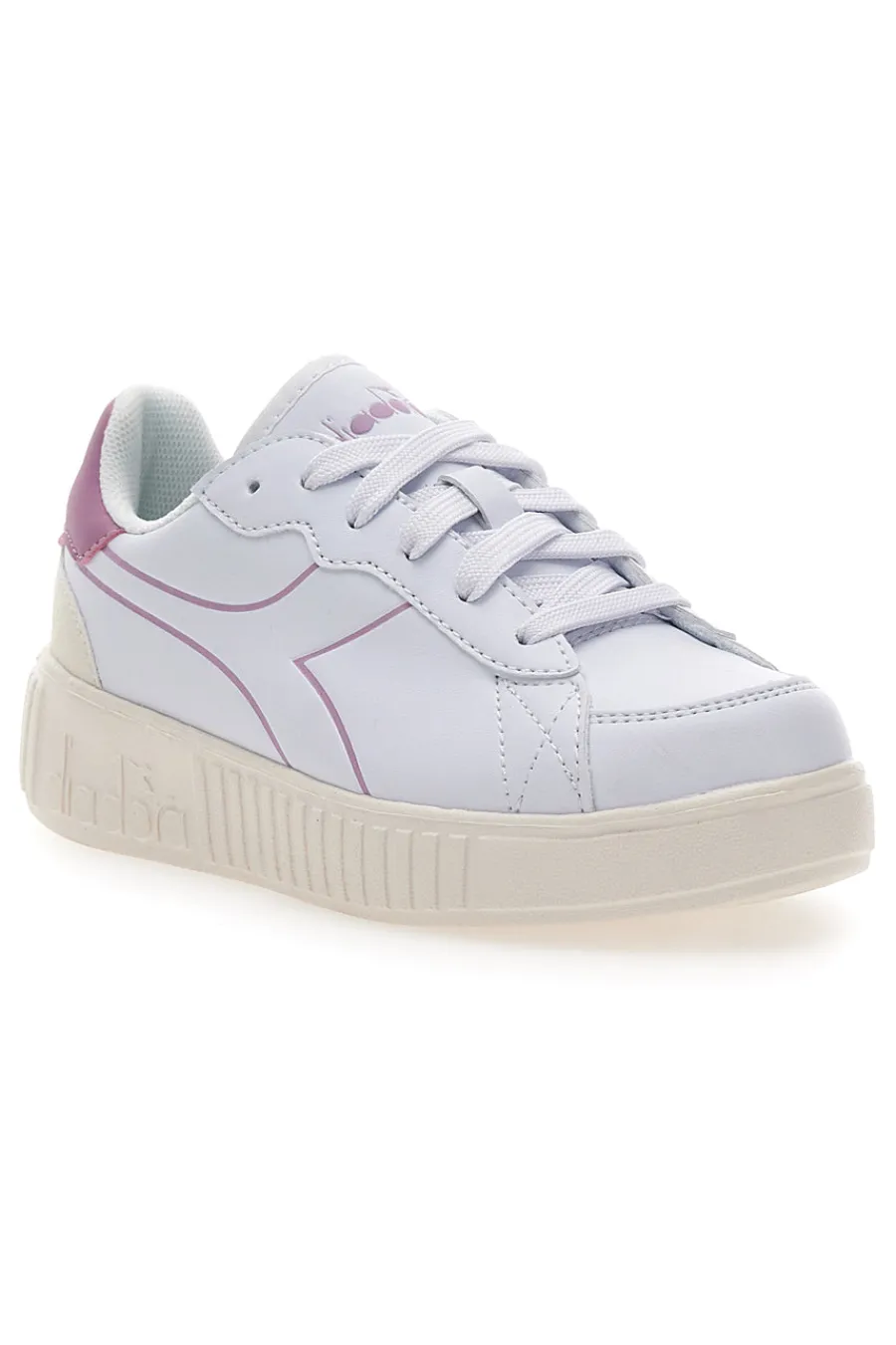 DIADORA Weiße Sneakers mit rosa Details und hoher Sohle Game Step Tutu PS