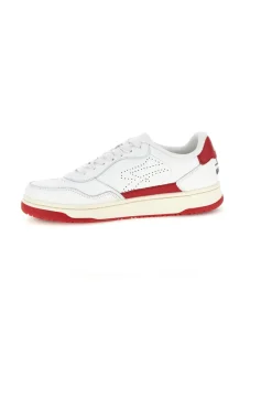 Uomo U.POWER Weißes und rotes Leder perforierte Zehe Turnschuhe U1003RM